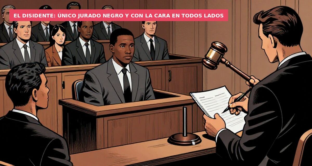 El disidente: único jurado negro y con la cara en todos lados