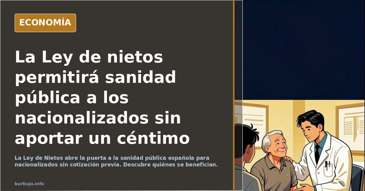 La Ley de nietos permitirá sanidad pública a los nacionalizados sin aportar un céntimo