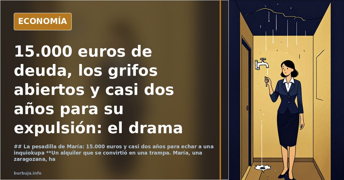 15.000 euros de deuda, los grifos abiertos y casi dos años para su expulsión: el drama de María para deshacerse de una inquiokupa
