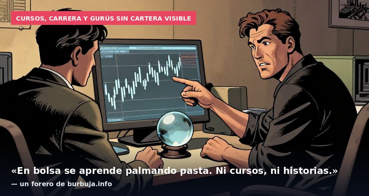 Cursos, carrera y gurús sin cartera visible: «En bolsa se aprende palmando pasta. Ni cursos, ni historias.» — un forero de burbuja.info