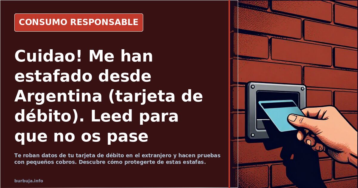 Cuidao! Me han estafado desde Argentina (tarjeta de débito). Leed para que no os pase