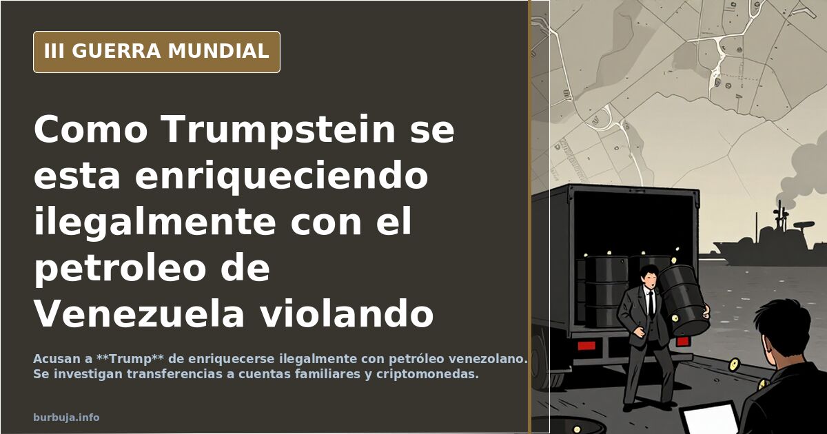 Como Trumpstein se esta enriqueciendo ilegalmente con el petroleo de Venezuela violando las propias leyes gringas