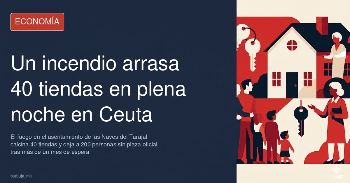 Restos calcinados de las tiendas de campaña del asentamiento informal del Tarajal, en Ceuta, tras el incendio nocturno