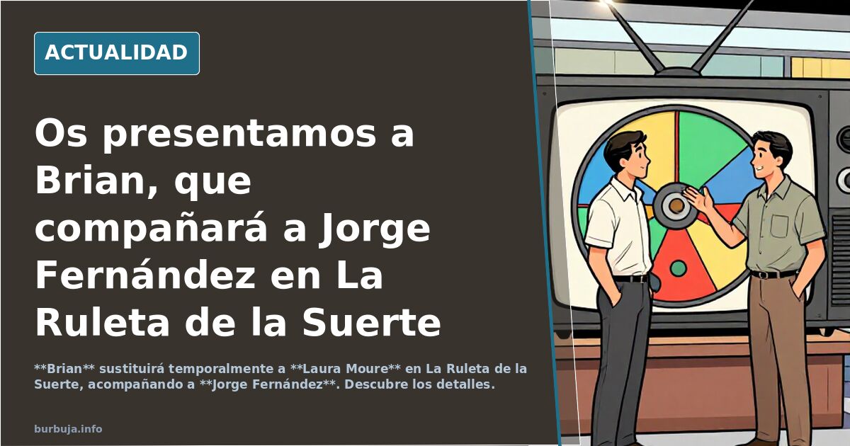 Os presentamos a Brian, que compañará a Jorge Fernández en La Ruleta de la Suerte