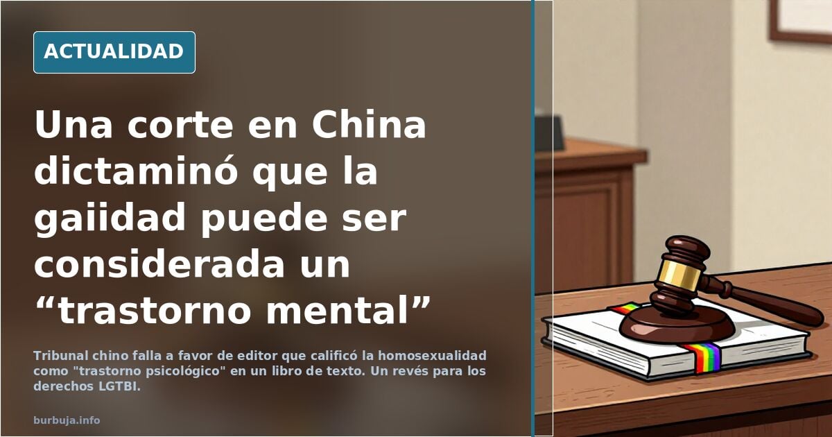 Una corte en China dictaminó que la gaiidad puede ser considerada un “trastorno mental”