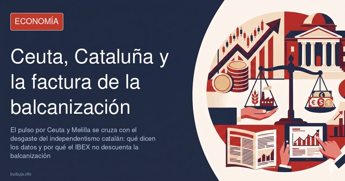 Vista del puerto de Ceuta con el estrecho de Gibraltar al fondo en plena crisis territorial con Cataluña