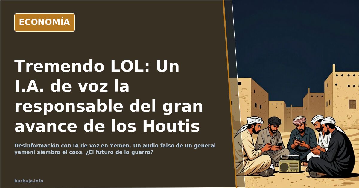 Tremendo LOL: Un I.A. de voz la responsable del gran avance de los Houtis