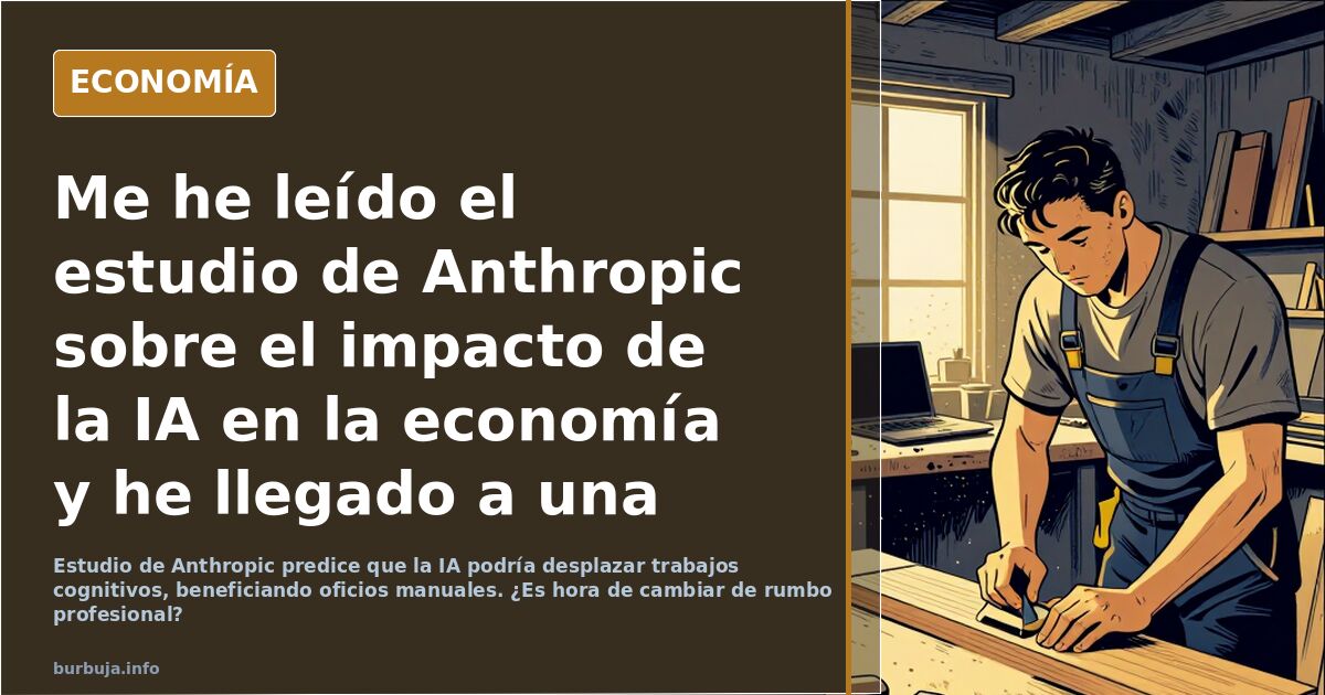 Me he leído el estudio de Anthropic sobre el impacto de la IA en la economía y he llegado a una conclusión: voy a tener que estudiar fontanería