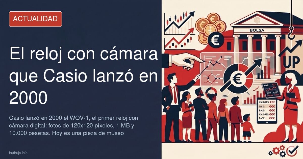 Reloj Casio WQV-1 con cámara digital integrada, el primer reloj de pulsera con cámara, lanzado en el año 2000
