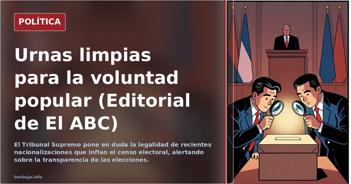 Urnas limpias para la voluntad popular (Editorial de El ABC)