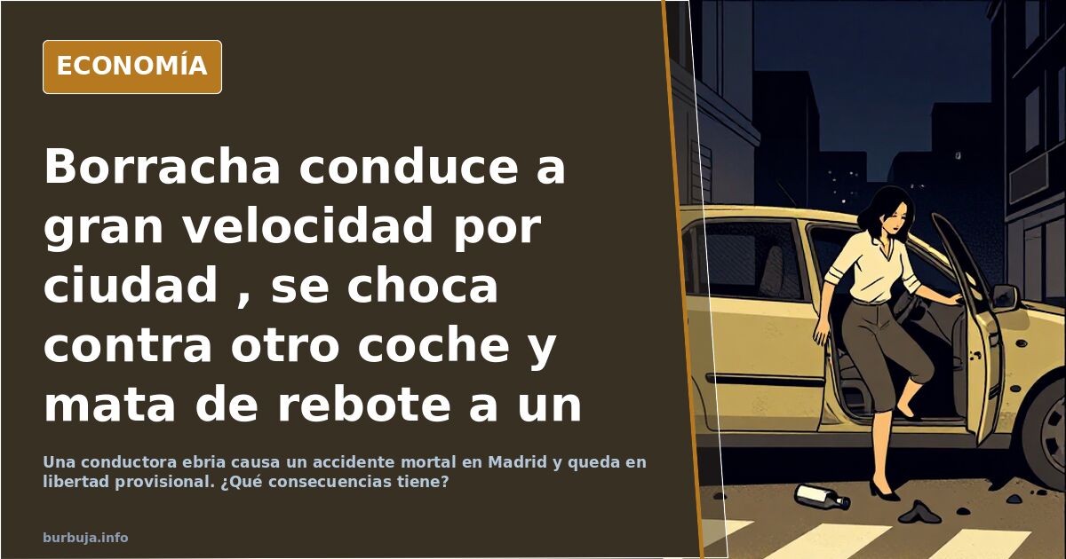 Conduce borracha, mata a un peatón y queda libre provisional
