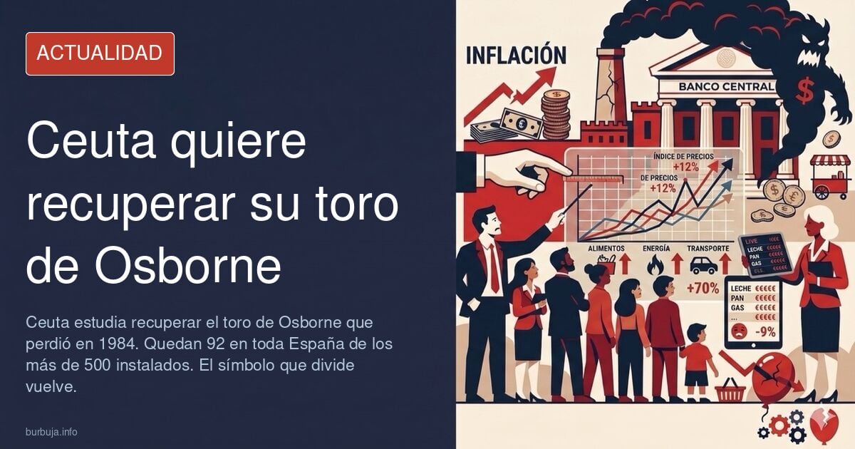 Silueta negra del toro de Osborne recortada sobre una colina, el símbolo publicitario que Ceuta busca recuperar