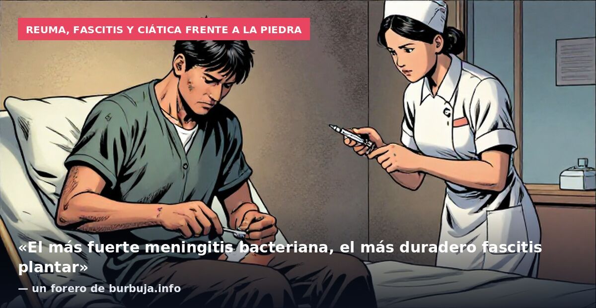 Reuma, fascitis y ciática frente a la piedra: «El más fuerte meningitis bacteriana, el más duradero fascitis plantar» — un forero de burbuja.info