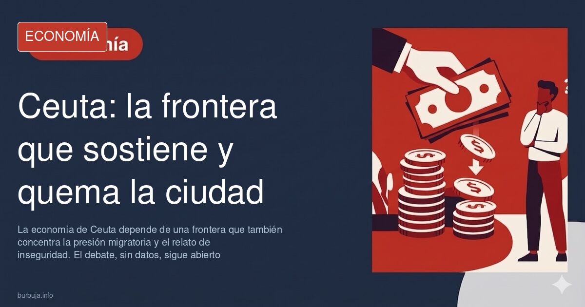 Calle de Ceuta al anochecer con presencia policial, imagen que ilustra el debate sobre la inseguridad en la ciudad autónoma
