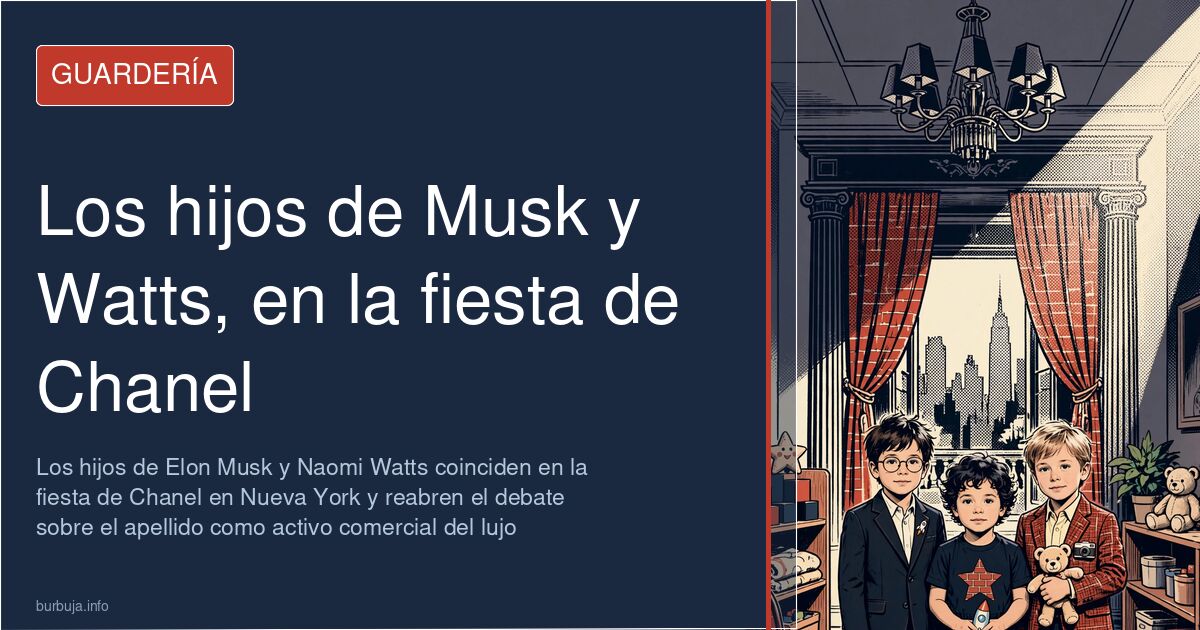 Dos jóvenes posando en una fiesta de Chanel en Nueva York, hijos de Elon Musk y Naomi Watts