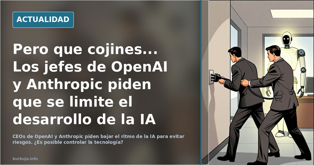 Pero que cojines... Los jefes de OpenAI y Anthropic piden que se limite el desarrollo de la IA para que sea segura y no se "pierda el control"