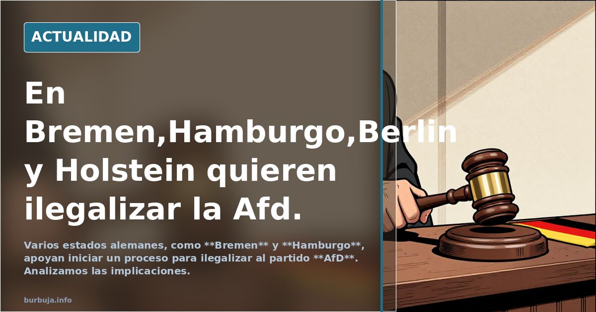 En Bremen,Hamburgo,Berlin y Holstein quieren ilegalizar la Afd.