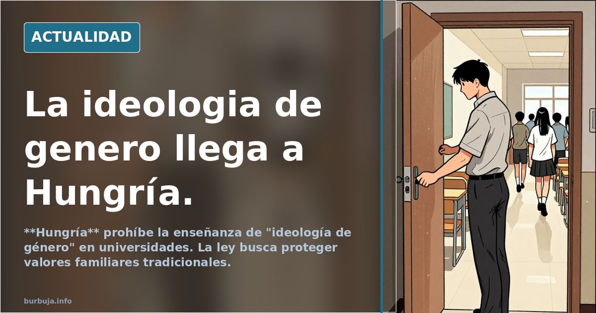La ideologia de genero llega a Hungría.