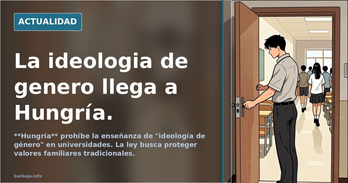 La ideologia de genero llega a Hungría.