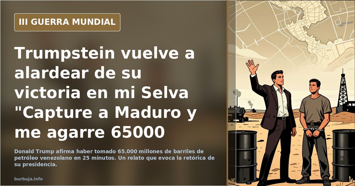 Trumpstein vuelve a alardear de su victoria en mi Selva "Capture a Maduro y me agarre 65000 millones de barriles de Petroleo"