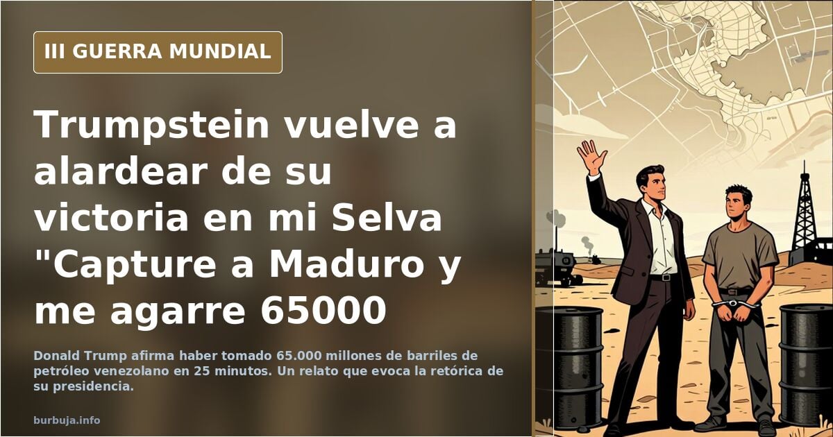 Trumpstein vuelve a alardear de su victoria en mi Selva "Capture a Maduro y me agarre 65000 millones de barriles de Petroleo"