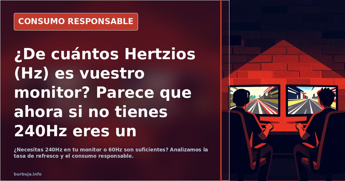 ¿De cuántos Hertzios (Hz) es vuestro monitor? Parece que ahora si no tienes 240Hz eres un parguelas, yo tengo 60Hz