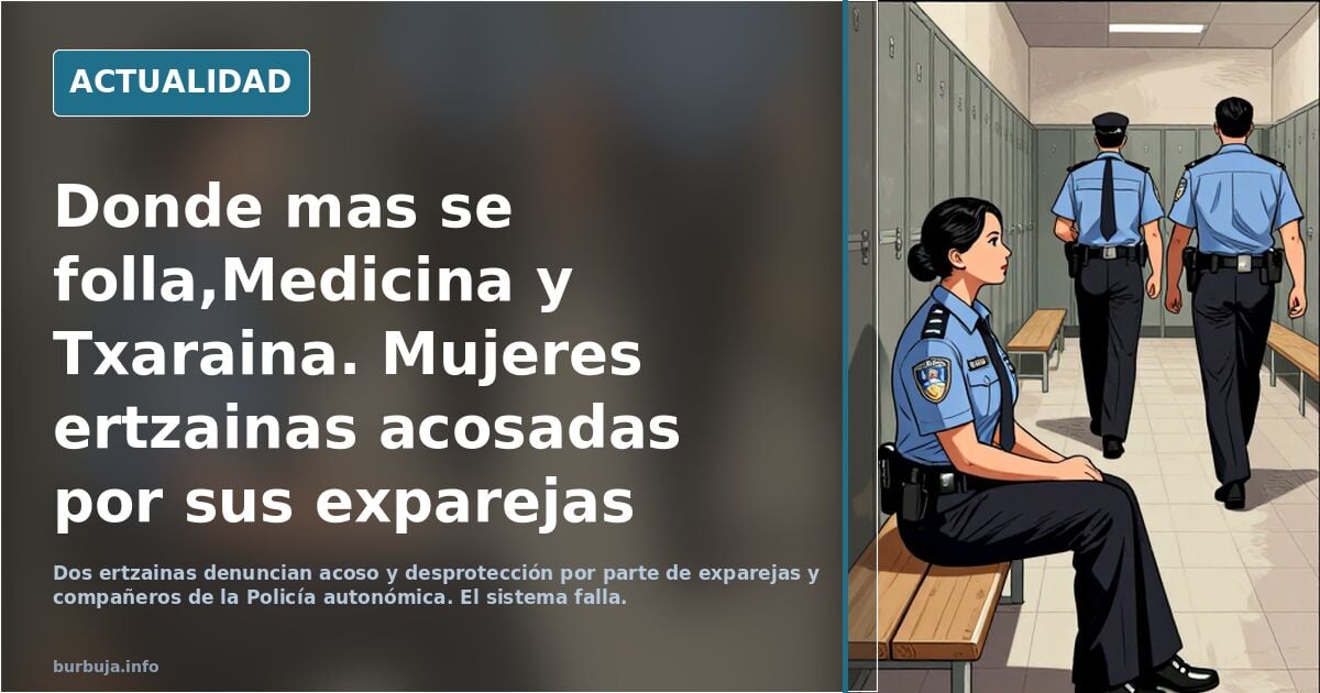 Donde mas se trinca,Medicina y Txaraina. Mujeres ertzainas acosadas por sus exparejas ertzainas.