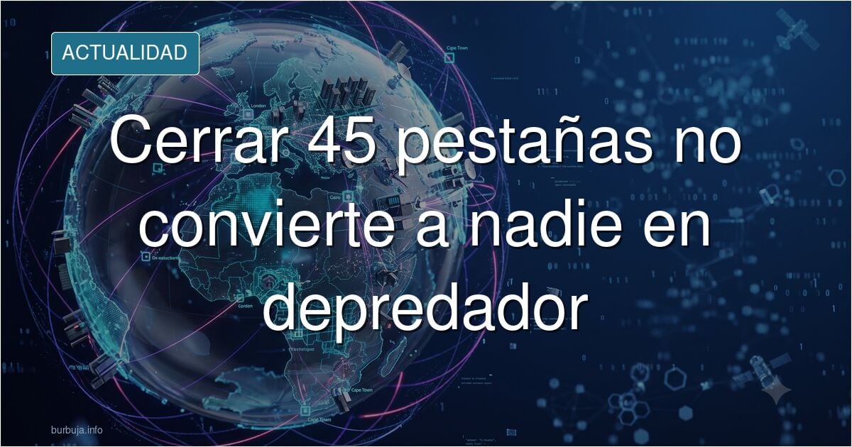 Trabajador cerrando pestañas del navegador en su ordenador mientras una compañera observa desde otra mesa de la oficina