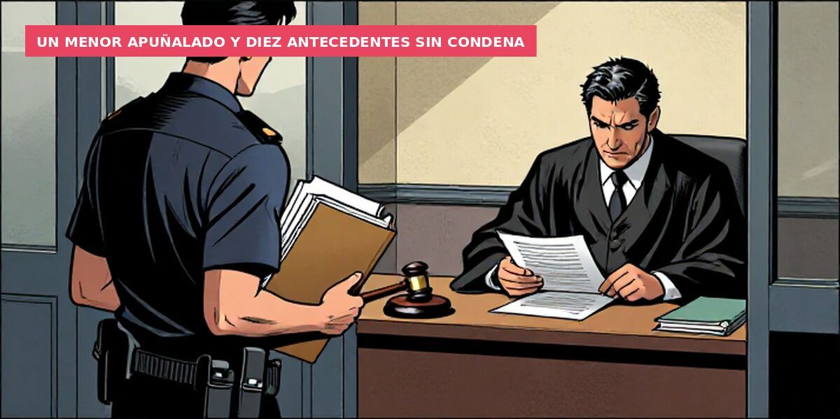 Un menor apuñalado y diez antecedentes sin condena