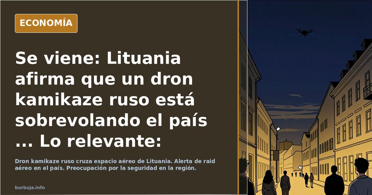 Se viene: Lituania afirma que un dron kamikaze ruso está sobrevolando el país ... Lo relevante: vendría de Kalingrado o Bielorrusia