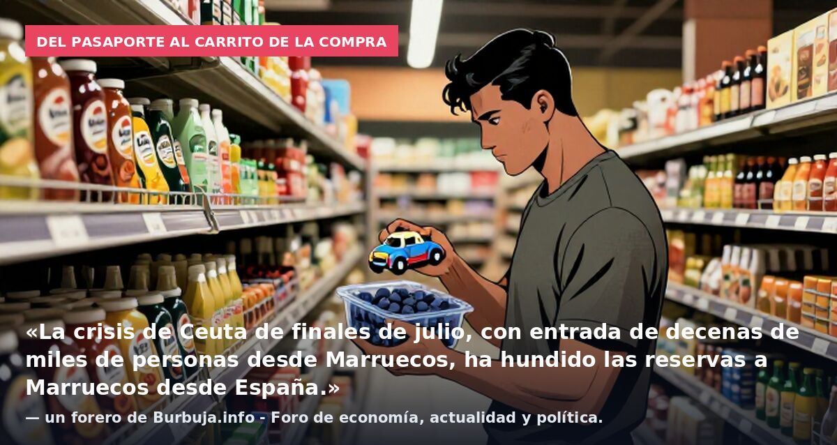 Del pasaporte al carrito de la compra: «La crisis de Ceuta de finales de julio, con entrada de decenas de miles de personas desde Marruecos, ha hundido las reservas a Marruecos desde España.» — un forero de Burbuja.info - Foro de economía, actualidad