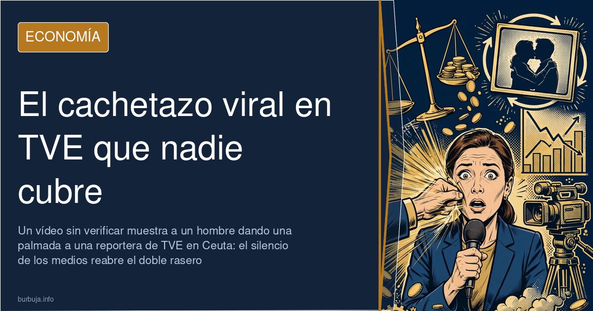 Reportera de TVE durante un directo en Ceuta en el vídeo viral del cachetazo difundido en redes sociales