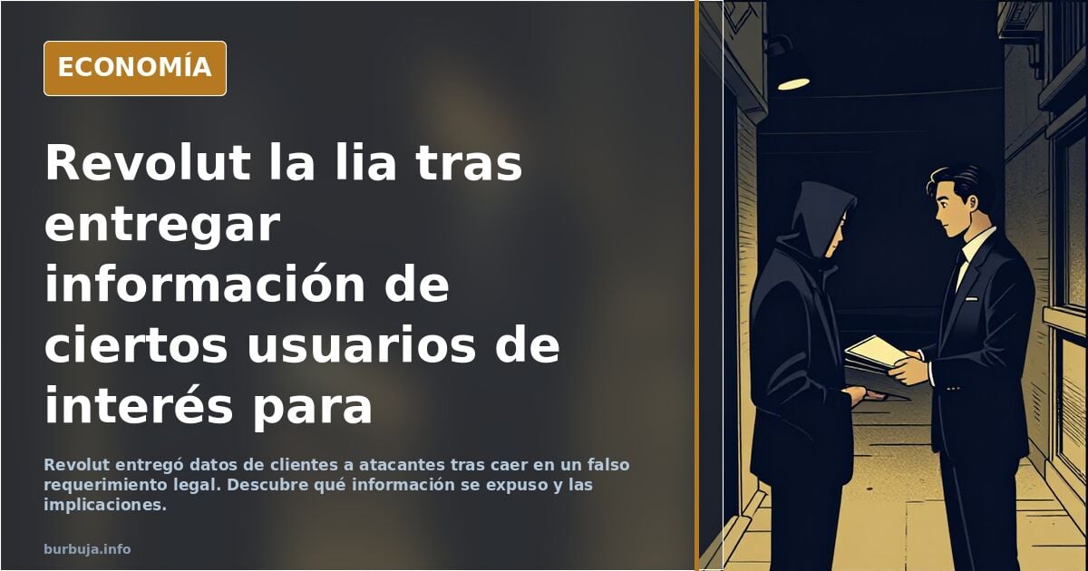 Revolut la lia tras entregar información de ciertos usuarios de interés para atacantes tras responder un falso requerimiento legal