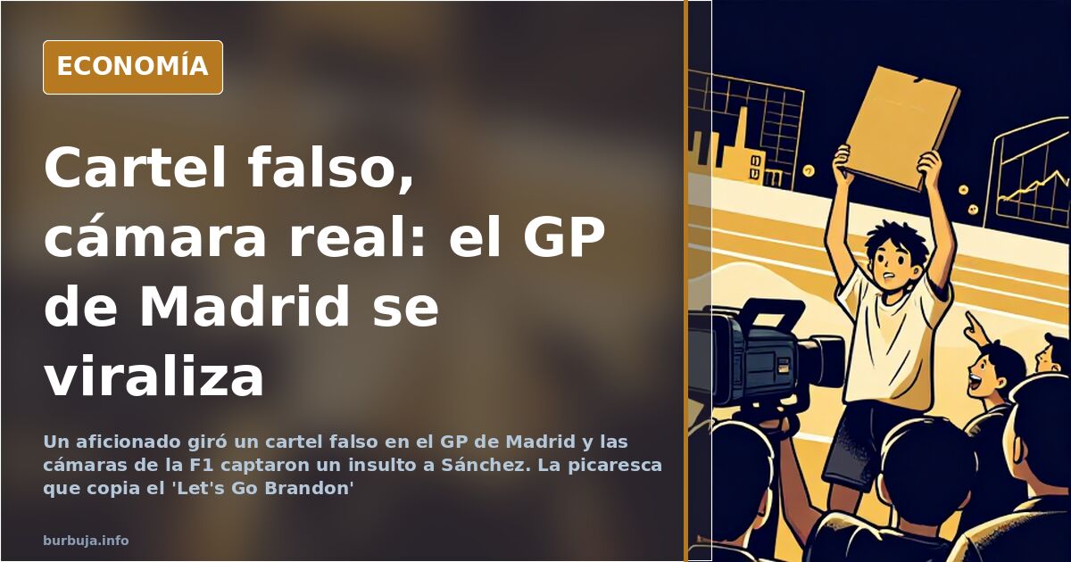 Cartel falso en la F1 de Madrid contra Pedro Sánchez