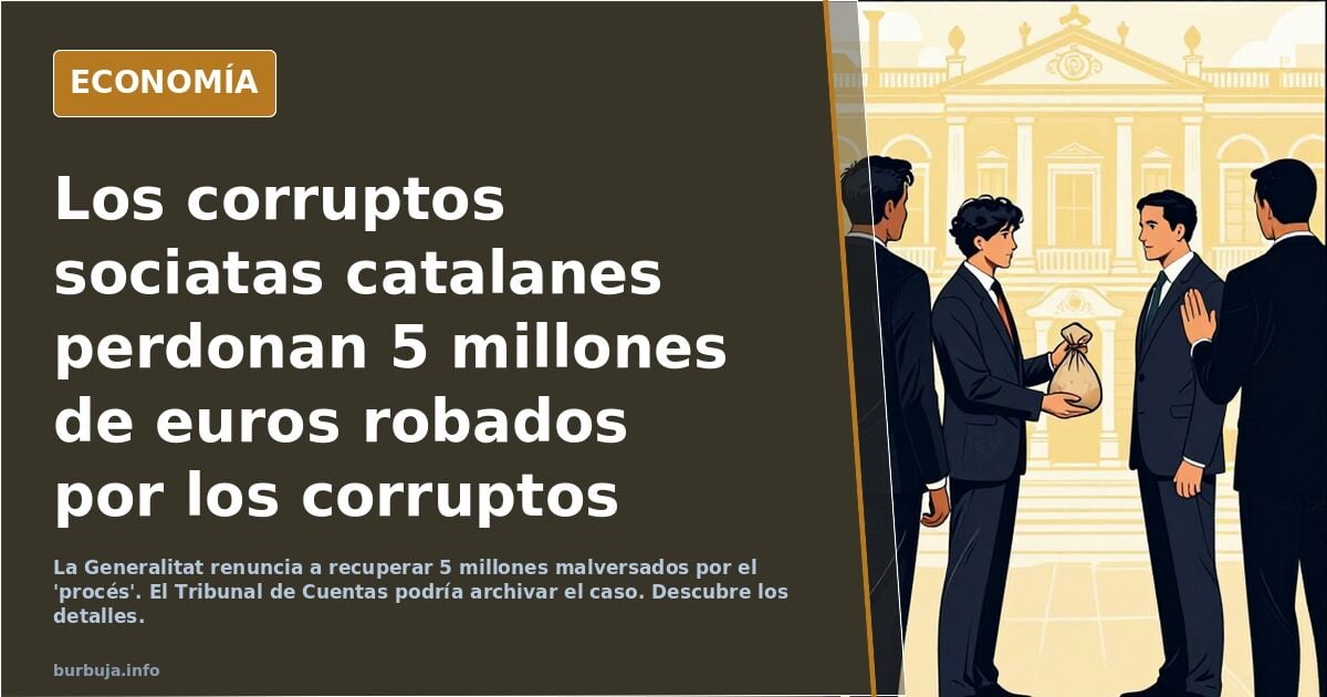 Los corruptos sociatas catalanes perdonan 5 millones de euros robados por los corruptos independentistas catalanes.