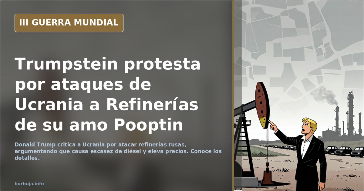 Trumpstein protesta por ataques de Ucrania a Refinerías de su amo Pooptin