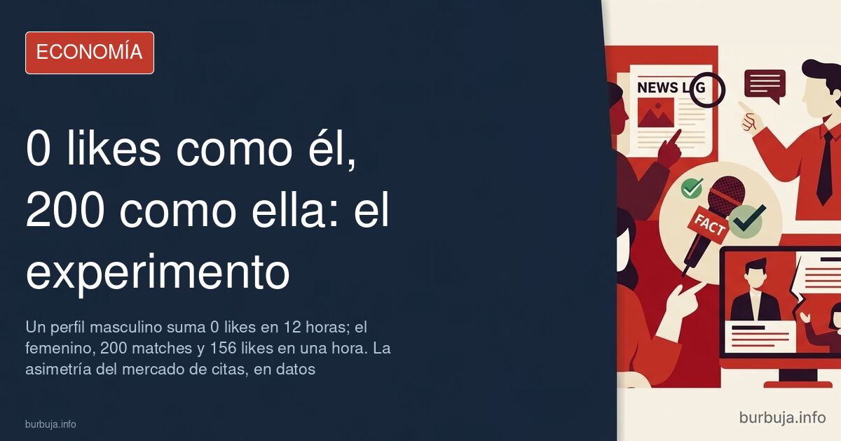 Dos pantallas de una app de citas comparadas: el contador de likes de un perfil masculino a cero y el de un perfil femenino d
