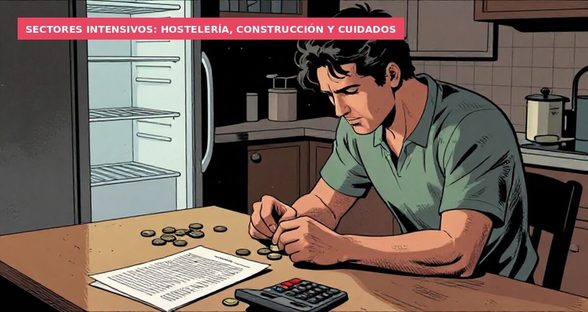 Sectores intensivos: hostelería, construcción y cuidados