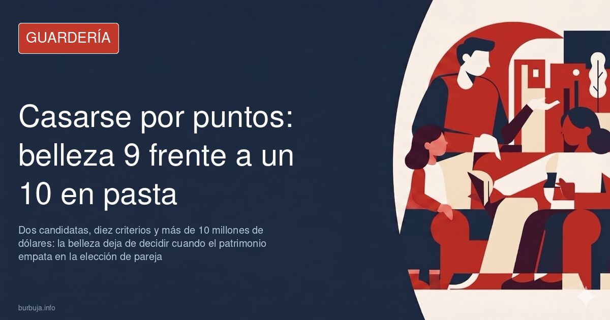 Tabla comparativa de criterios para elegir pareja con puntuaciones de belleza, edad y patrimonio familiar