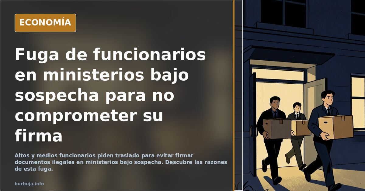 Fuga de funcionarios en ministerios bajo sospecha para no comprometer su firma