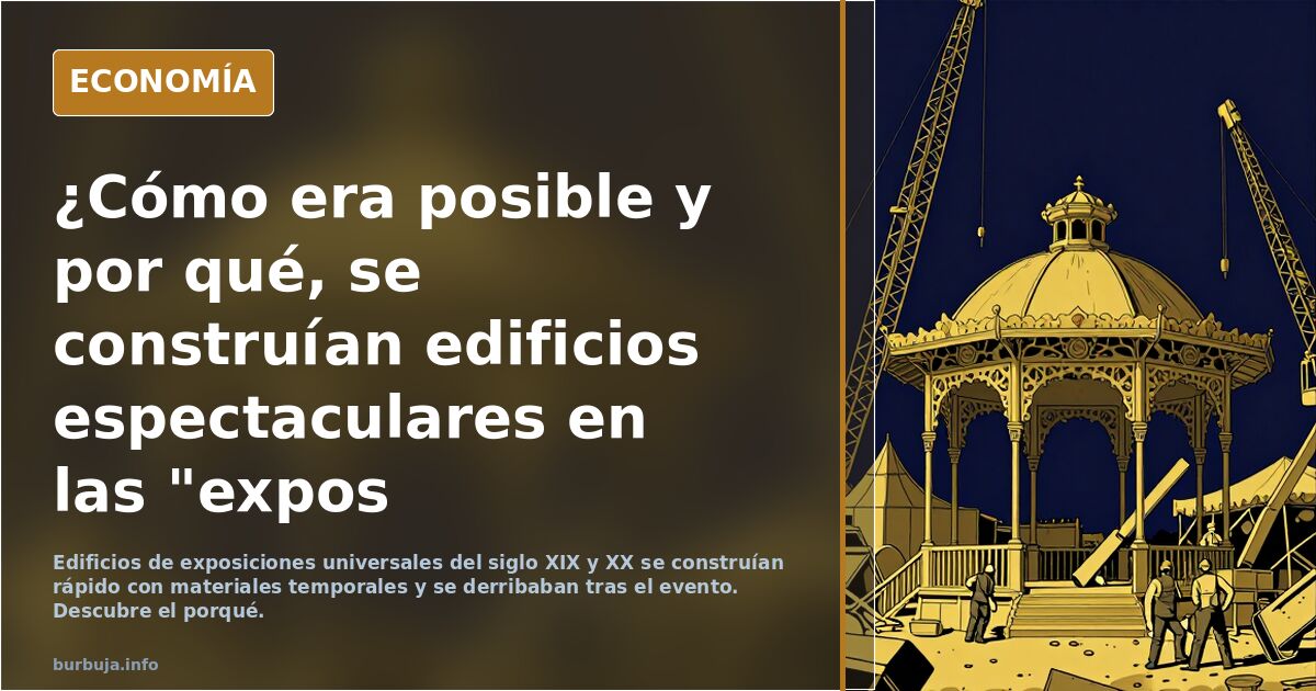 ¿Cómo era posible y por qué, se construían edificios espectaculares en las "expos universales"en poco tiempo y después de derribaban? Siglos XIX y XX