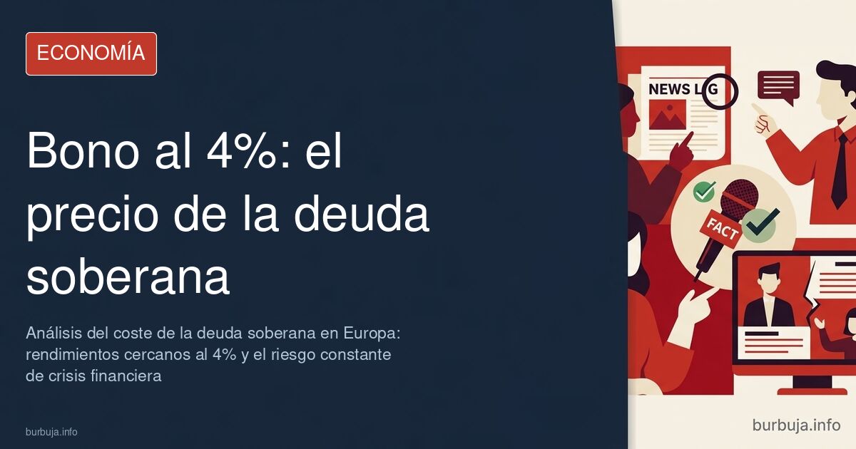 Gráfico comparativo de los rendimientos del bono a diez años de España, Francia, Italia, Grecia y Portugal