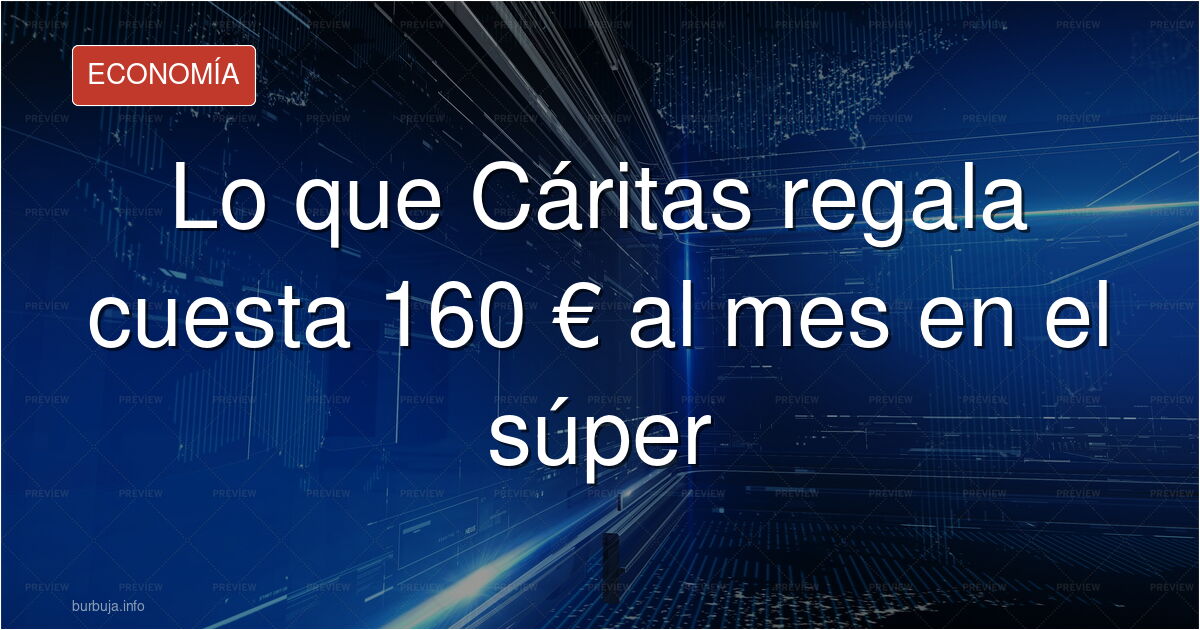 Cesta de alimentos de Cáritas con productos básicos y su precio en euros