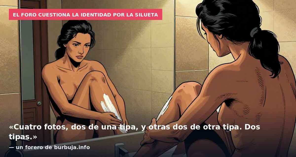 El foro cuestiona la identidad por la silueta: «Cuatro fotos, dos de una tipa, y otras dos de otra tipa. Dos tipas.» — un forero de burbuja.info