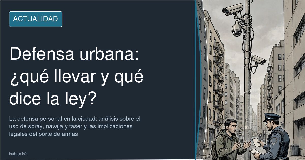 Discusión sobre defensa personal en la ciudad, contrastando el relato de un ataque con las opciones legales y físicas.