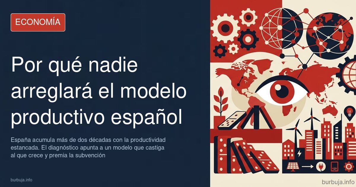 Nave industrial con maquinaria y operarios, reflejo del estancamiento de la productividad y la falta de inversión en España