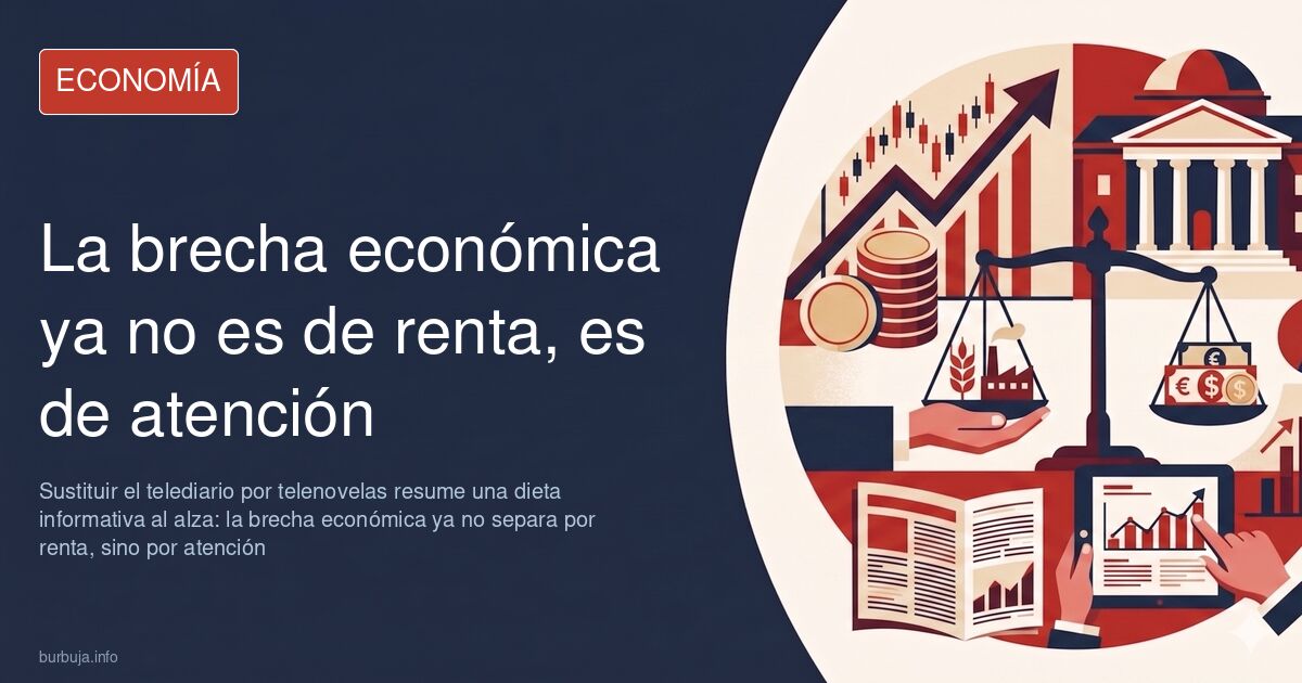 Terraza con personas consultando el móvil mientras una televisión emite informativos sobre la crisis económica