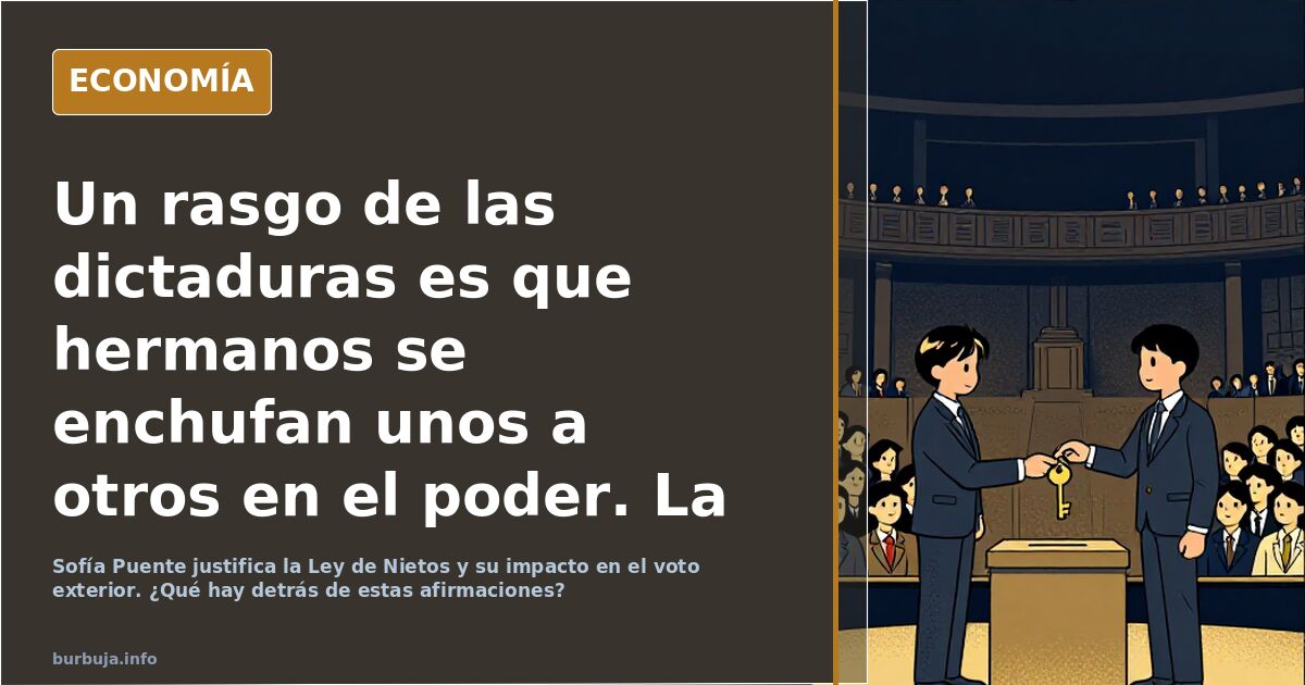 Un rasgo de las dictaduras es que hermanos se enchufan unos a otros en el poder. La hermana del gorila defiende el fraude electoral en TVE.