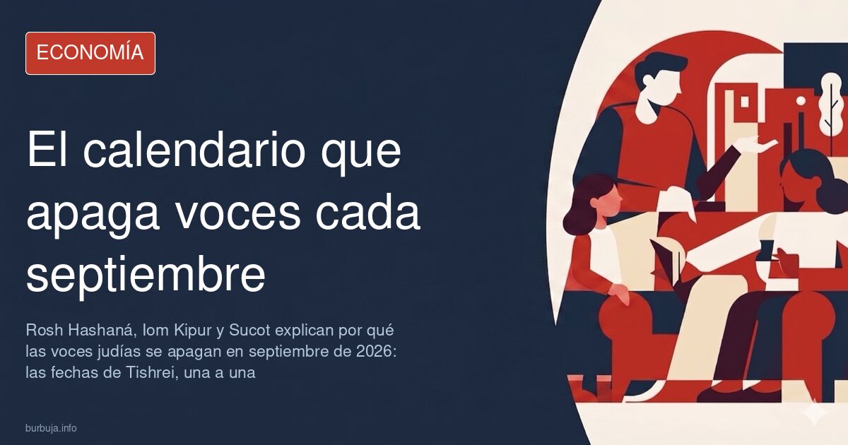 Calendario hebreo de 2026 abierto por septiembre con las fiestas judías marcadas junto a un portátil encendido