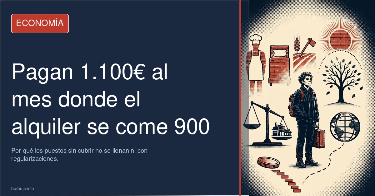 Trabajadores en una campa agrícola bajo el sol, ejemplo de puestos sin cubrir por sueldos que no cubren el alquiler